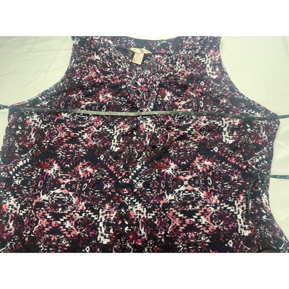 White Stag Navy Pink Abstract Geometric Sleeveless Knit Top XXL‎ 20 WSL36110P - Picture 4 of 9